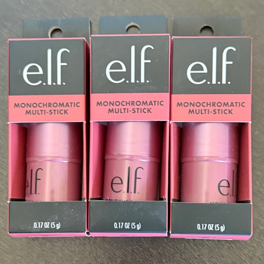 NWT ELF Sparkling Rose Lip & Cheek Trio Tint Set.